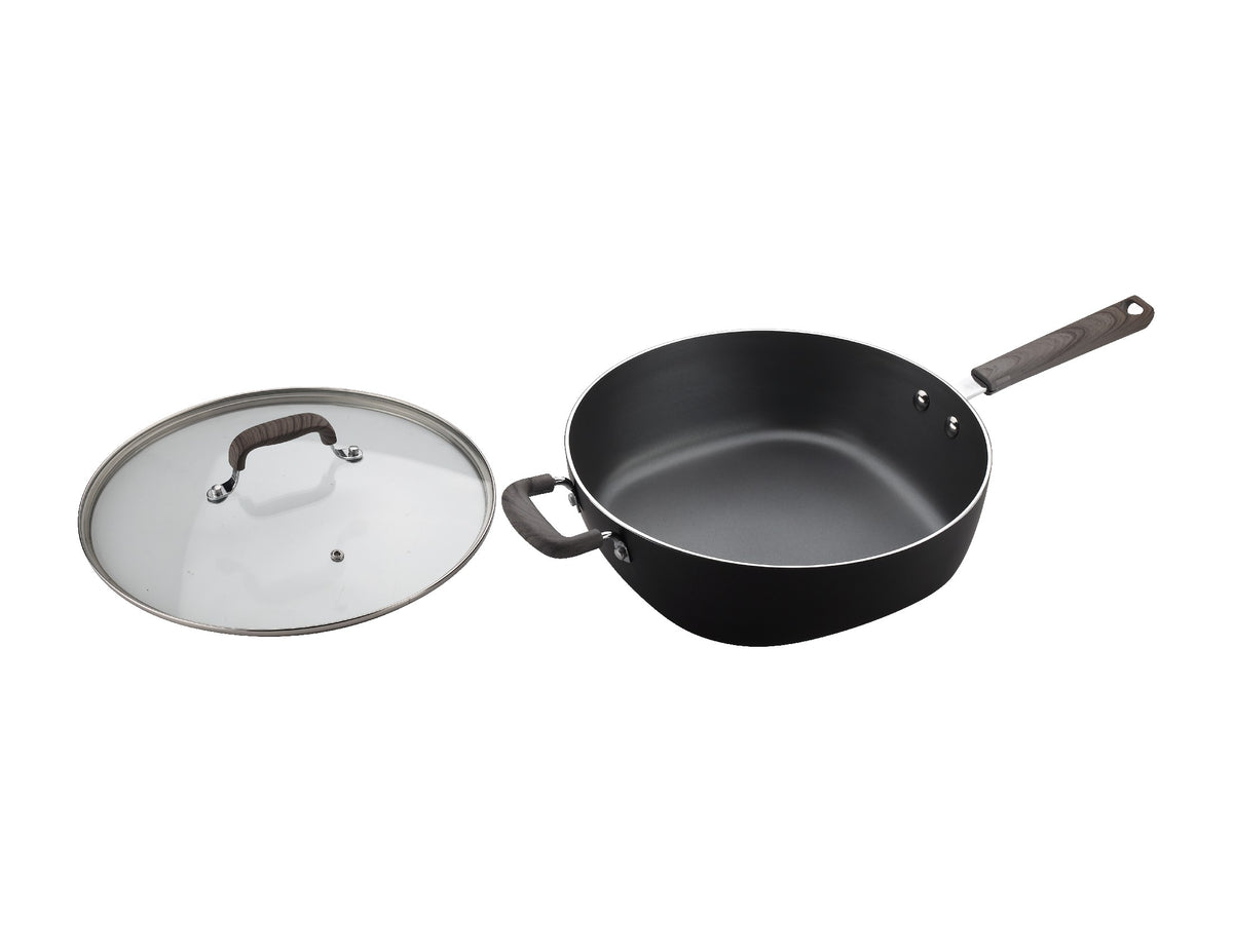 12 Inch Nonstick Deep Frying Pan, 5Qt Non Stick Saute Pan With Lid