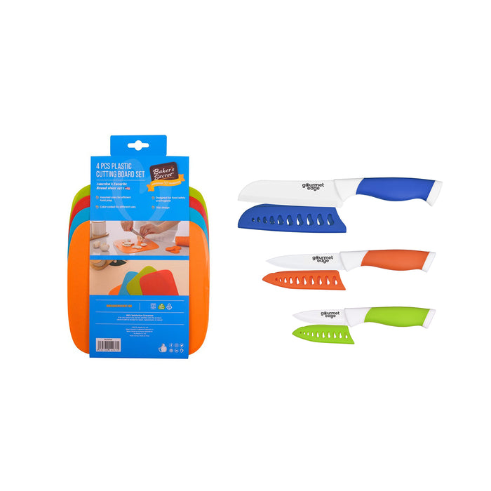 Colorful Knife and Cutting Board Set