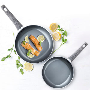 2 Piece Classic Nonstick Open Fry Pan (8 and 11 Inches Set)