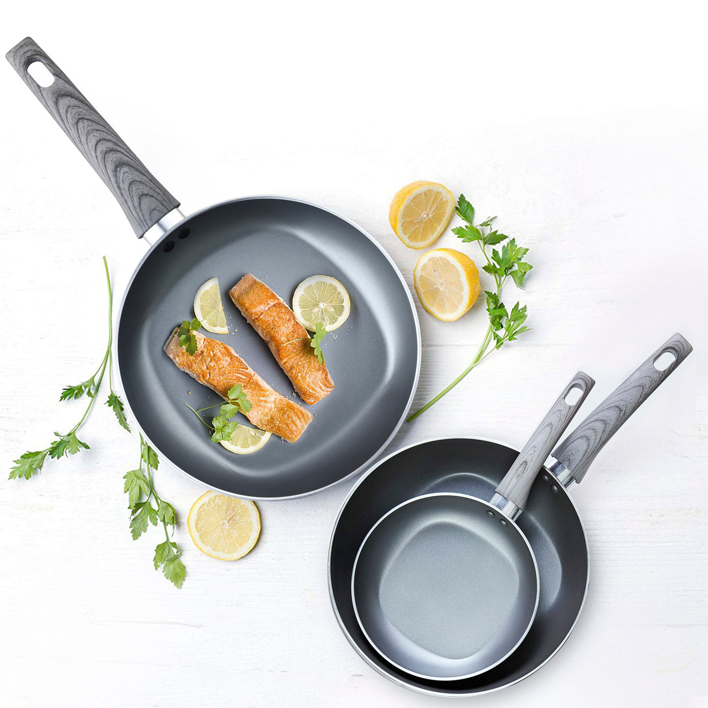 3 Piece Classic Nonstick Open Fry Pan (8, 9.5, 11 Inches Set) – Not a  Square Pan